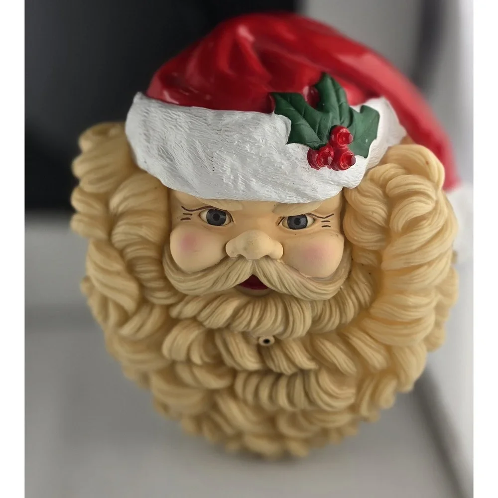 Vintage Santa Face 1990's Talking Musical Claus Motion‎ Activated Works #420